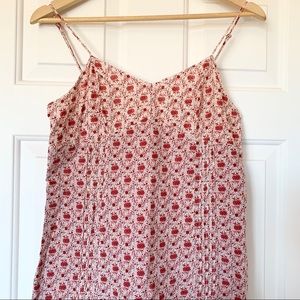 Red floral midi dress